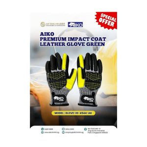 Aiko Premium Impact Coat Leather Glove 4544 Green | Model: GLOVE-IG-4544-AK