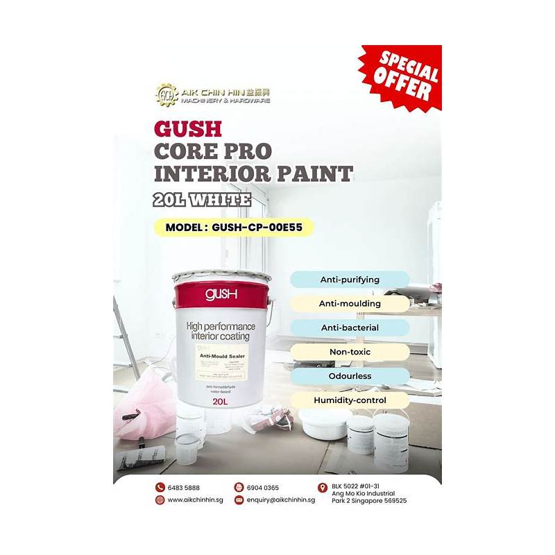 Gush Core Pro Interior Paint 20L - White - 9102 | Model: GUSH-CP-00E55