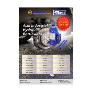 Aiko 30 Ton Industrial Hydraulic Bottle Jack | Model : BJ-SR13230