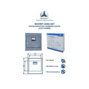 Showy Stainless Steel Rubbish Chute Box for HDB (430 X 400mm) | Model : SHOWY-4000-007