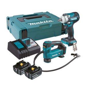 Makita 18V Cordless Combo Kit (Cordless Impact Wrench | DTW300 & Cordless Inflator | DMP180 )| Model : M-DLX2424JX1 (OBSOLETED)