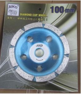 Aiko 4" 8 Seg Diamond Cup Wheel | Model : DCW-ACW04-08