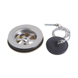 SHOWY 1 1/4" BRASS WASTE WITH PLUG & CHAIN -8171