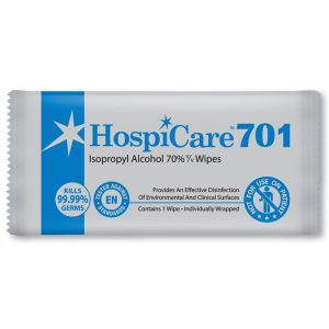 HOSPICARE 701 IPA 70 PERCENT ALCOHOL WIPES 1S X 100 SHEETS