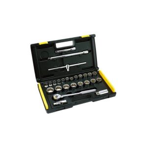 STANLEY 26PC 1/2"DR. 6PT METRIC SOCKET SET, 86-477-6