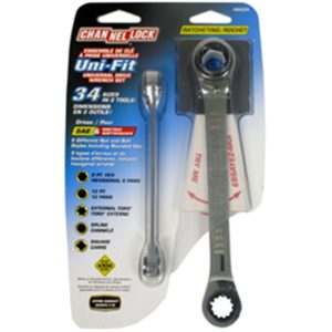 CHANNELLOCK 2PC UNI-FIT 4-IN-1 RATCHETING WRENCH SET 38053