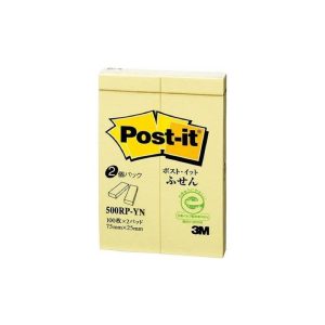 3M POST-IT PAGE MARKERS RECYCLED FUSENSHI (200SHT) 1"X3" 500RP-YN