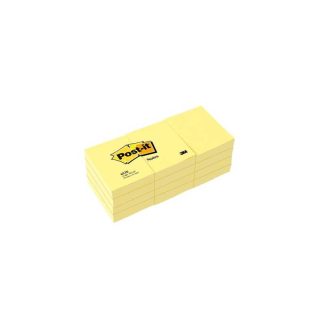 3M POST-IT CANARY YELLOW NOTES 1.5"X2" (12'S/PAD) 653