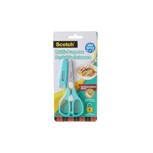 3M SCOTCH PORTABLE FOOD SCISSORS ANTI-BACTERIAL (TEAL) - PSAB