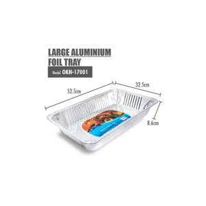 HOUZE LARGE ALUMINIUM FOIL TRAY - L52.5*W32.5*H8.6CM OKN-17001