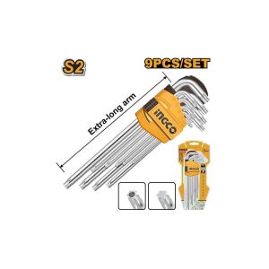 INGCO 9 PCS EXTRA LONG TORX KEY SET T10-T50MM HHK13092