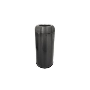 STAINLESS STEEL BIN C/W OPEN TOP DIA380MMXH800MM CARBON BLACK OTP1/BB