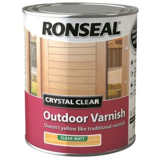 RONSEAL CRYSTAL CLEAR OUTDOOR WATER BASED VARNISH 250ML