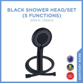 SELLEYS 2003 BLACK SHOWER HEAD 5 FUNC