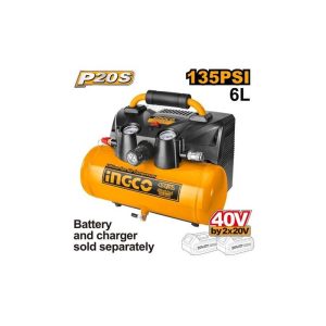 INGCO 20V + 20V LI-ION 6L TANK 135 BAR AIR COMPRESSOR CACLI2003 (BARE UNIT)