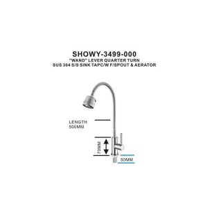 SHOWY WAND SUS304 FLEXIBLE LEVER Q-TURN SINK TAP 3499