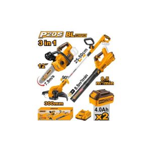 INGCO 3PC CHAIN SAW TRIMMER BLOWER COMBO 2X2.0 COMBO COSLI241189