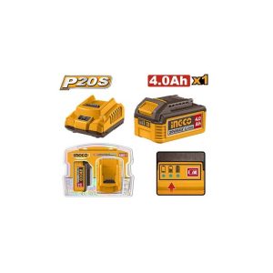 INGCO 20V 1X4.0AH BATTERY + 2A CHARGER SET FBCPK1012