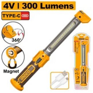 INGCO 4V RECHARGEABLE LED WORK LAMP 150~300 LUMENS (NO USB CHARGER) HWLI043006