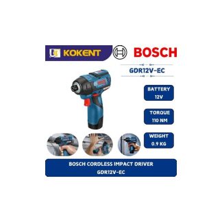 BOSCH 12V CORDLESS IMPACT DRIVER GDR 12 V-EC
