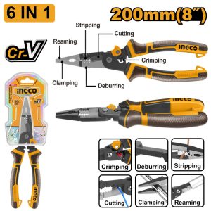 INGCO 8-IN-1 MULTI FUNCTION COMBI PLIER 8" 200MM HMFCP28200