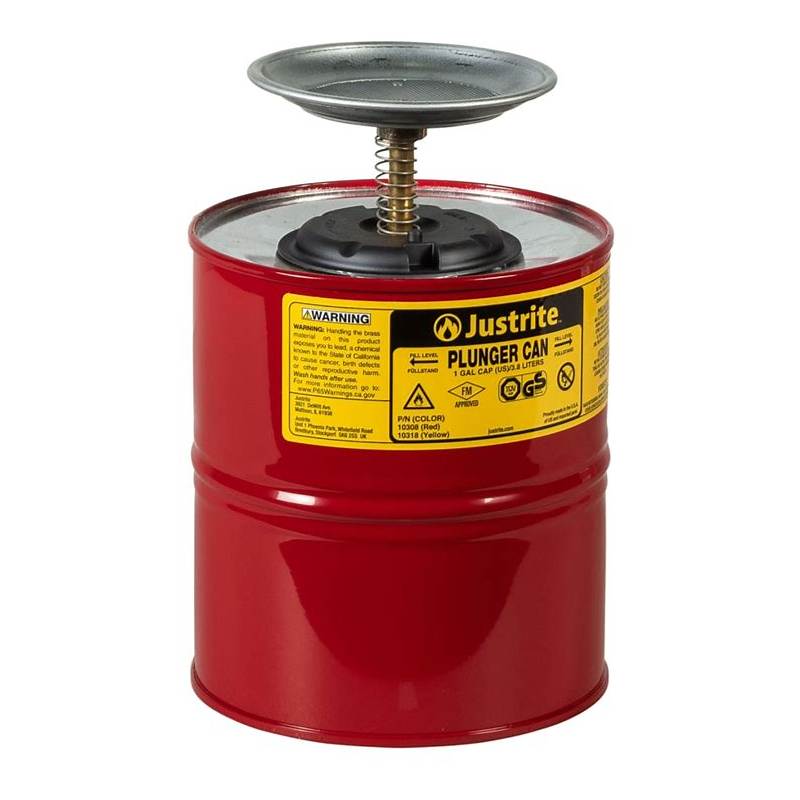 JUSTRITE PLUNGER CAN 4L/1 GALLON - 10308 (RED)