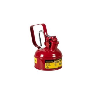 JUSTRITE 0.5L/1 PINT TYPE I STEEL SAFETY CAN W/TRIGGER - 10001 (RED)