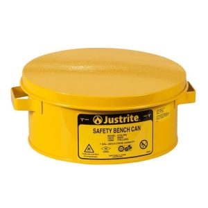 JUSTRITE 4L/1 GALLON CAPACITY STEEL BENCH CAN - 10375 (RED)