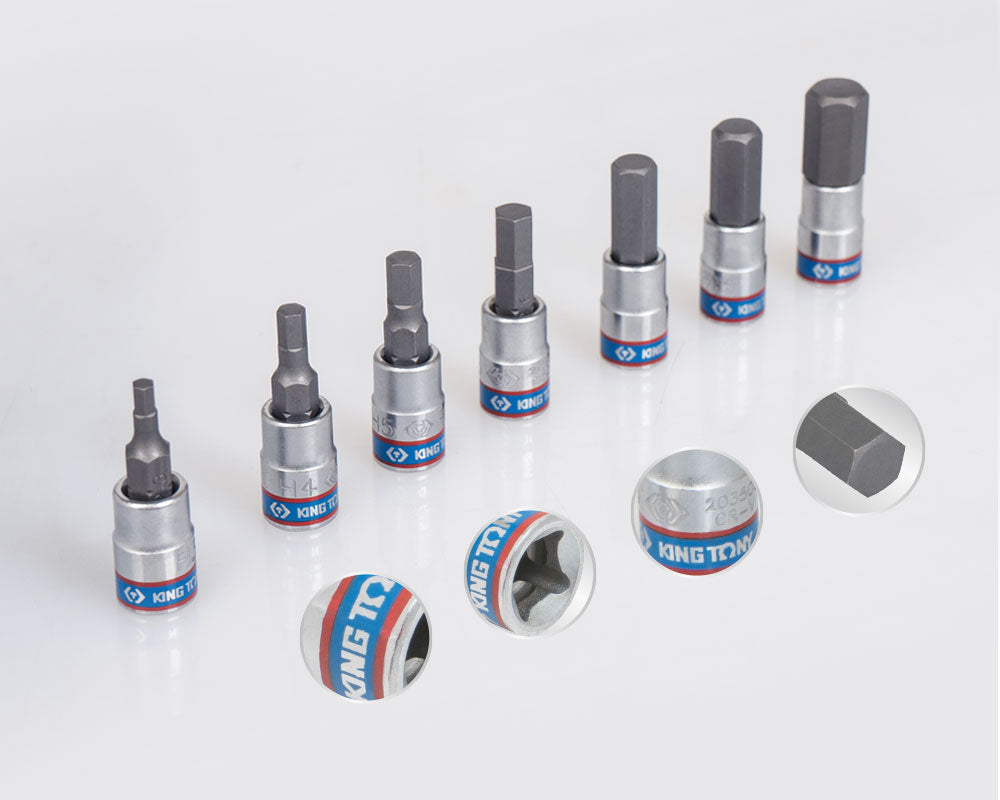 King Tony 7pc 1/4" DR Hex Bit Socket Set 3-10MM