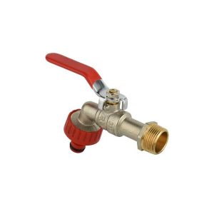 M-STD 3377 1/2IN LD BRASS BIBCOCK RED