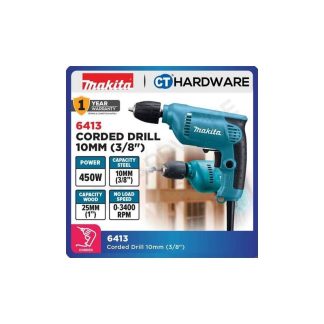 MAKITA 10MM (3/8"") DRILL (Chuck Less), 450W, 6413