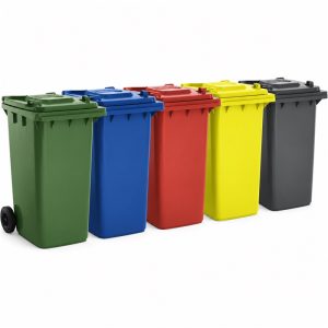 2 WHEELS POLYETHYLENE BIN C/W PEDAL 120L L545XW475XH930MM MGB120LFP
