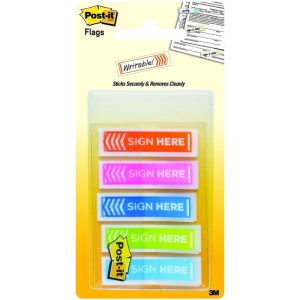 3M POST-IT SIGN HERE FLAGS (60SHT) 0.94"X1.7" 682-SH-OBL