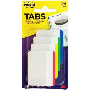 3M POST-IT FLAT DURABLE TABS 2"X1.5" 24'S/PKT 686F-1