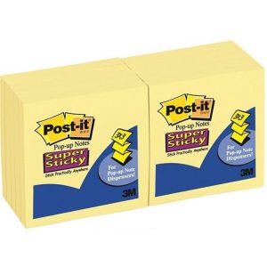 3M POST-IT SUPER STICKY POP UP YELLOW NOTES 3"X3" (90'S/PAD) R330-12SSCY
