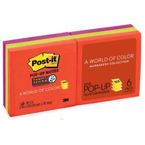 3M POST-IT SUPER STICKY POP UP MARRAKESH COLLECTION 3"X3"(90'S) R330-6SSAN