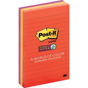 3M POST-IT SUPER STICKY MARRAKESH COLLECTION 3"X3" (90'S/PAD) 654-5SSAN