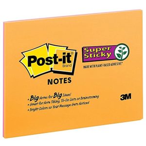 3M POST-IT SUPER STICKY AST COLOUR NOTES 6"X4" (45'S/PAD) 6445-SSP