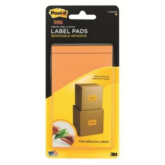 3M POST-IT LABEL PADS - NEON ORANGE (1) 3"X5" 25'S 2900-OB