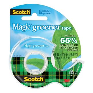 3M SCOTCH MAGIC GREENER TAPE REFILLABLE DISPENSER 3/4"X600" - 123