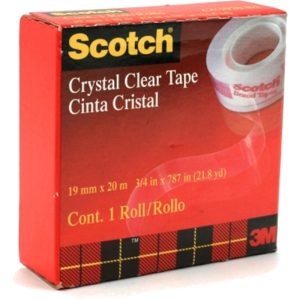 3M SCOTCH CRYSTAL CLEAR TAPE (BOXED) 19MMX20M - CC1920B