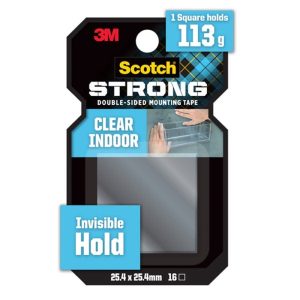 3M SCOTCH INDOOR D OUBLE SIDED SQUARES TAPE 25.4MM X 25.4MM 410-SQ16 CLEAR(16PPP)