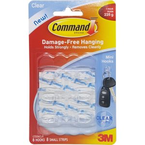 3M COMMAND MINI HOOKS - 17006CLR