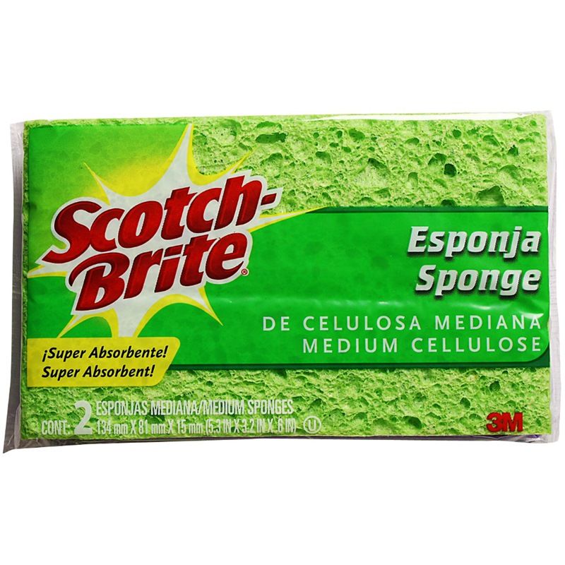 3M SCOTCH BRITE MEDIUM AB SPONGE 2PC 7224ES