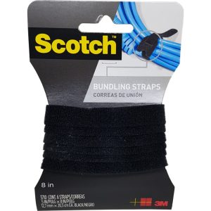 3M SCOTCH BLACK BUNDLING STRAP 6 COUNT 1/2" X 8" - 3710
