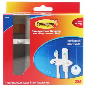3M COMMAND TOOTH BRUSH/RAZOR HOLDER - 17621D