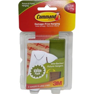 3M COMMAND WIRE BACKED PICTURE HANGING HOOKS VP 17043VP
