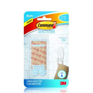 3M COMMAND ASSORTED WATER RESISTANCE STRIPS BATH22-ES