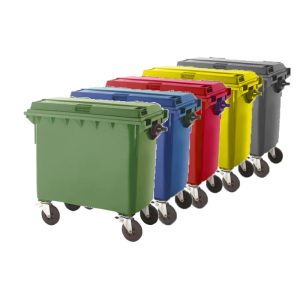 4 WHEELS POLYETHYLENE BIN 660L L1260XW784XH1222MM MGB660L(W)