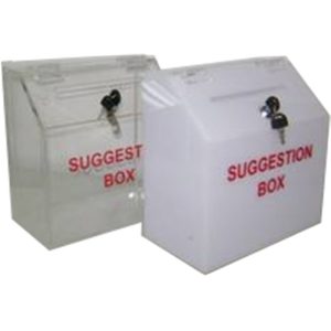 ACRYLIC SUGGESTION BOX (FEEDBACK) WITH LOCK 250 X 130 X 250MM